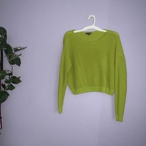 Green cropped sweater